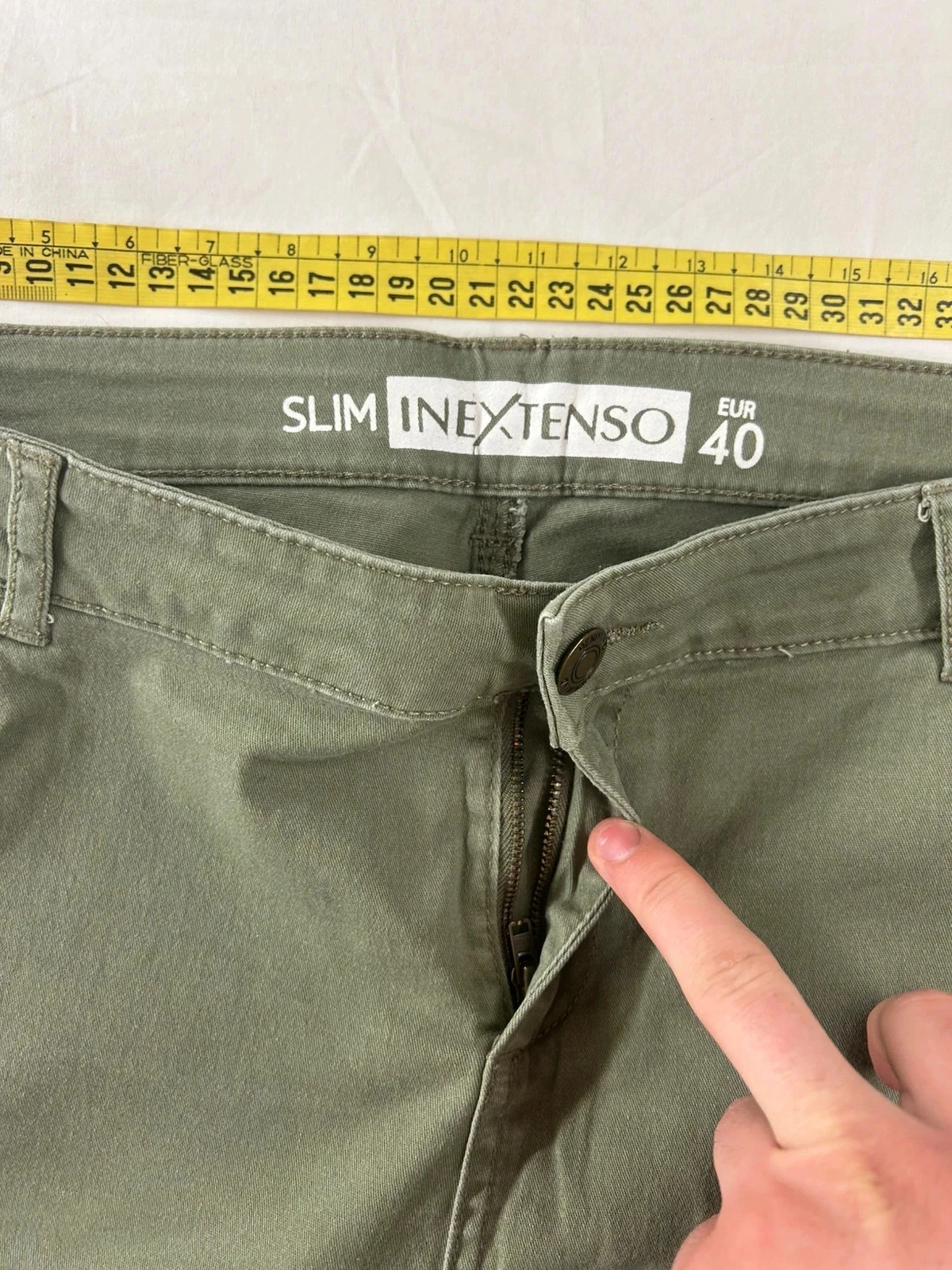 Khaki green slim fit jeans by In Extenso – photo 7